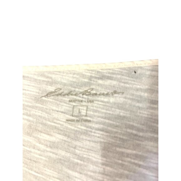 Eddie Bauer Cotton Henley Top Womens L Used Cream Button Trim Long Sleeve - Picture 14 of 14